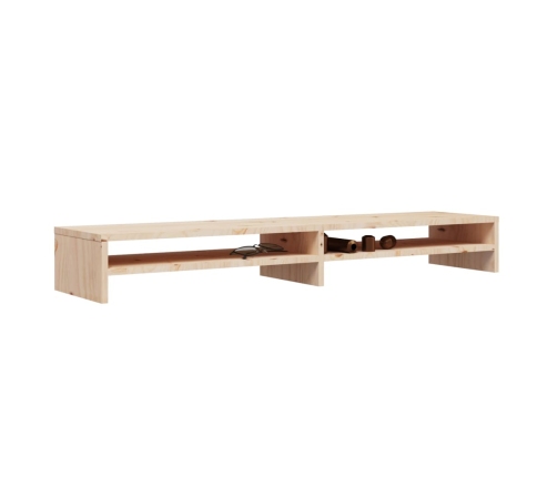 vidaXL Soporte de monitor madera maciza de pino 100x24x13 cm