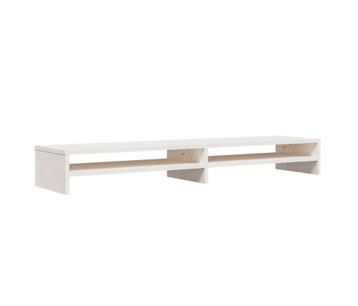 vidaXL Soporte de monitor madera maciza de pino blanco 100x24x13 cm