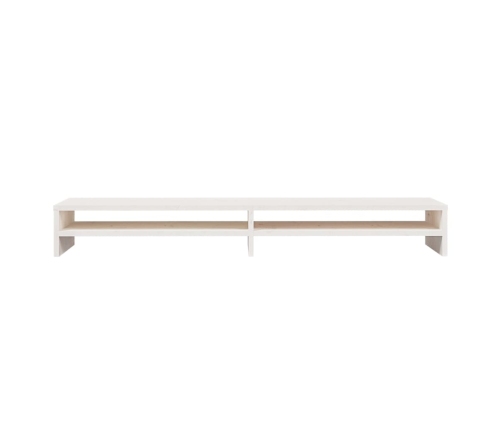 vidaXL Soporte de monitor madera maciza de pino blanco 100x24x13 cm