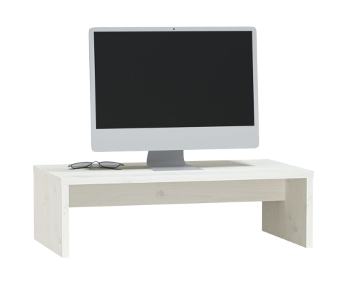 Soporte de monitor madera maciza de pino blanco 50x27x15 cm