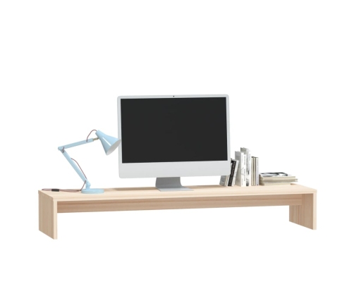 vidaXL Soporte para monitor madera maciza de pino 100x27x15 cm