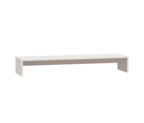 Soporte de monitor madera maciza de pino blanco 100x27x15 cm