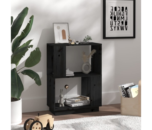 Estantería/divisor de espacios madera pino negro 51x25x70 cm