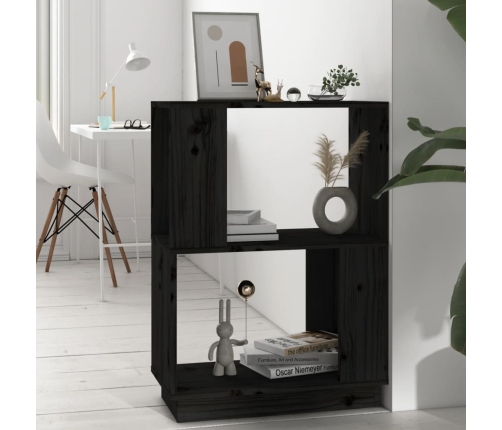Estantería/divisor de espacios madera pino negro 51x25x70 cm
