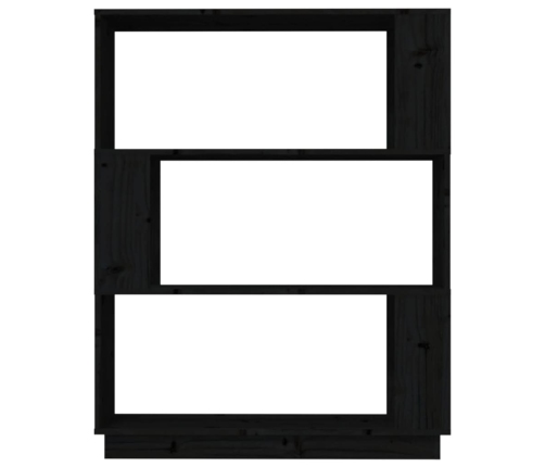 Estantería/divisor madera de pino negro 80x25x101 cm