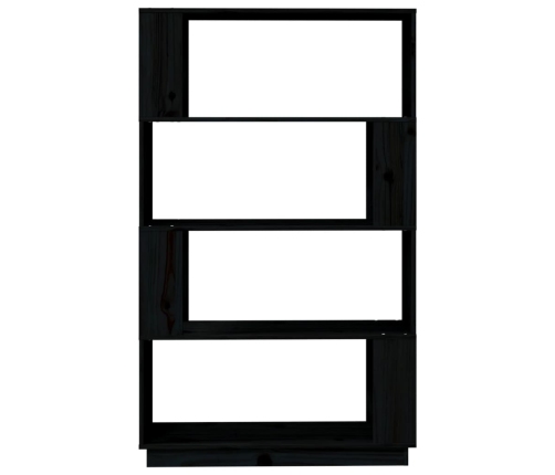 vidaXL Estantería/divisor de espacios madera pino negro 80x25x132 cm