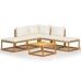 Set muebles de jardín 6 pzas con cojines madera maciza acacia
