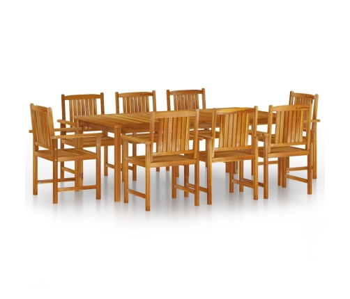Juego de comedor de jardín 9 piezas madera maciza de acacia