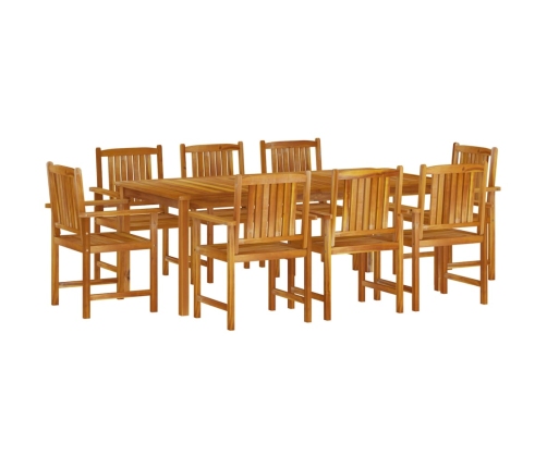 Juego de comedor de jardín 9 piezas madera maciza de acacia