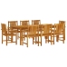 Juego de comedor de jardín 9 piezas madera maciza de acacia