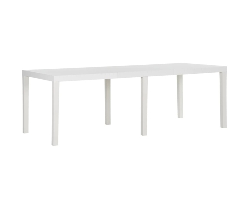 Mesa de jardín PP blanco 220x90x72 cm