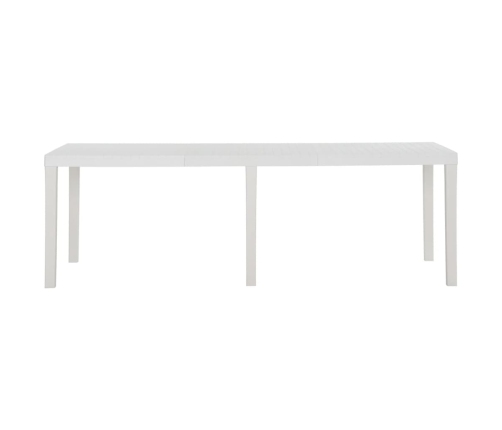 Mesa de jardín PP blanco 220x90x72 cm