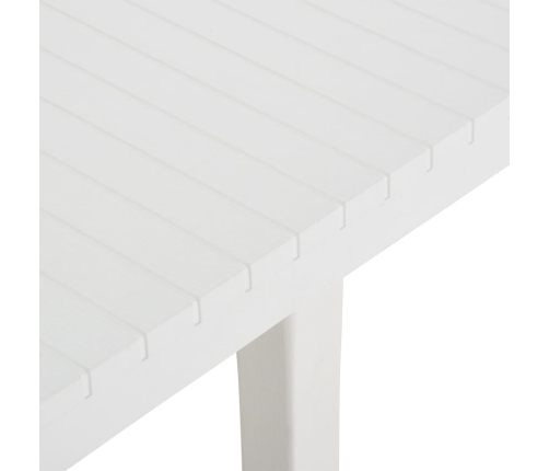 Mesa de jardín PP blanco 220x90x72 cm