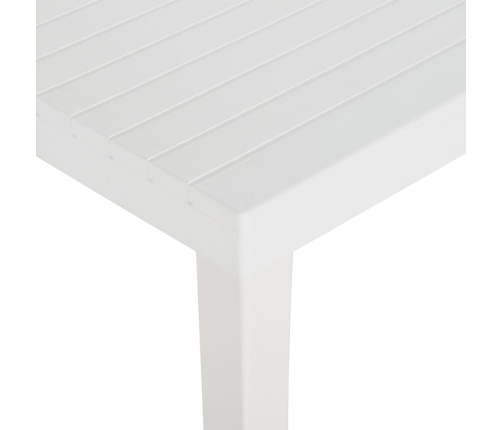 Mesa de jardín PP blanco 220x90x72 cm