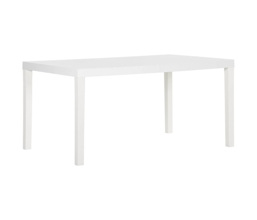 vidaXL Mesa de jardín PP blanco 150x90x72 cm