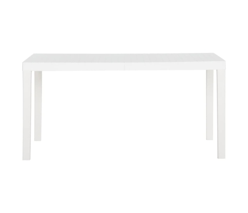 vidaXL Mesa de jardín PP blanco 150x90x72 cm