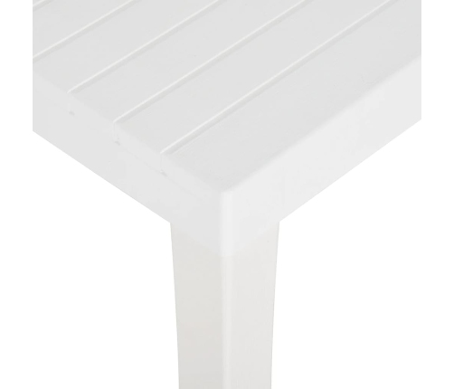 vidaXL Mesa de jardín PP blanco 150x90x72 cm