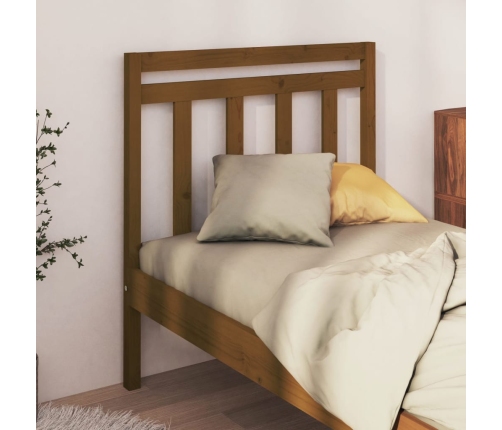 Cabecero de cama madera maciza de pino marrón miel 81x4x100 cm