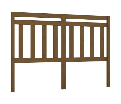 Cabecero de cama madera maciza de pino marrón miel 126x4x100 cm