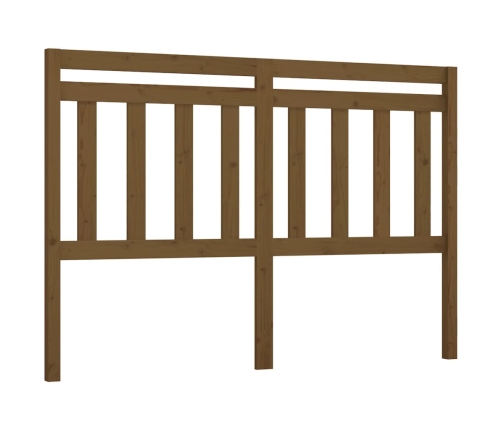 Cabecero de cama madera maciza de pino marrón miel 146x4x100 cm