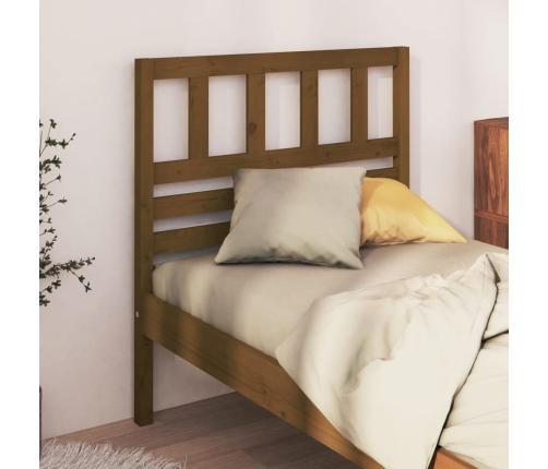 Cabecero de cama madera maciza de pino marrón miel 81x4x100 cm