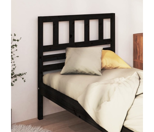 Cabecero de cama madera maciza de pino negro 81x4x100 cm