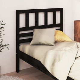 Cabecero de cama madera maciza de pino negro 106x4x100 cm