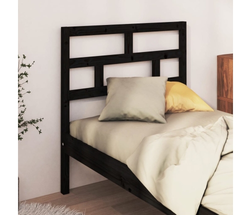 Cabecero de cama madera maciza de pino negro 81x4x100 cm