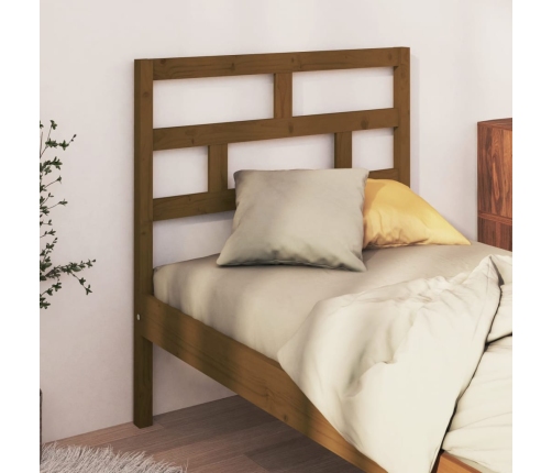 Cabecero de cama madera maciza de pino marrón miel 96x4x100 cm