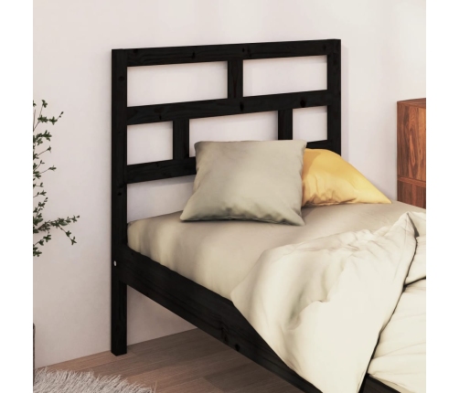 Cabecero de cama madera maciza de pino negro 96x4x100 cm