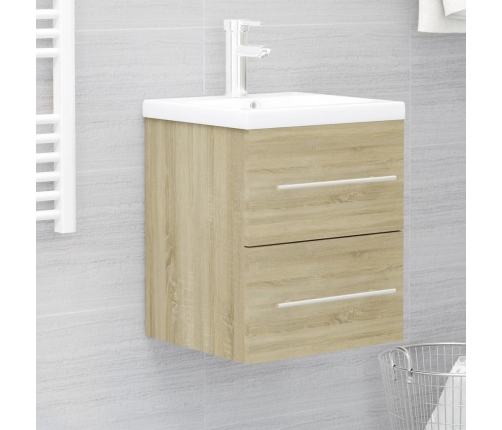 Mueble con lavabo madera de ingeniería roble Sonoma