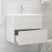 Mueble con lavabo madera de ingeniería blanco brillo