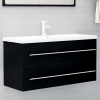 Mueble con lavabo aglomerado negro