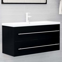 Mueble con lavabo aglomerado negro