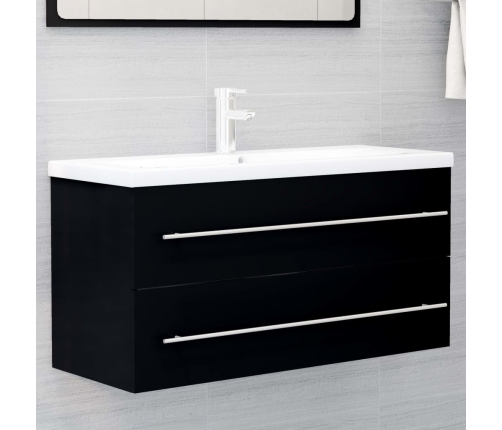 Mueble con lavabo aglomerado negro