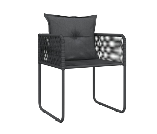 Juego de comedor para jardín 5 piezas negro