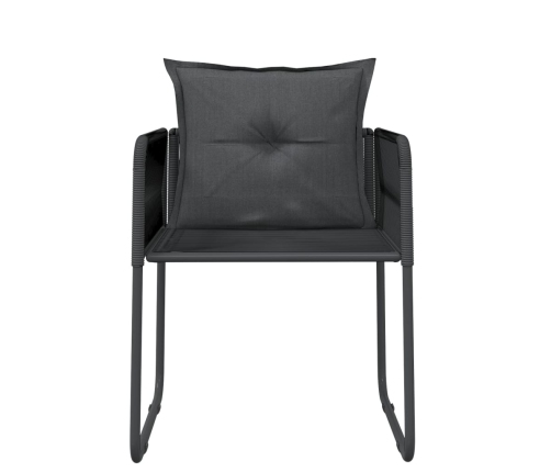 Juego de comedor para jardín 5 piezas negro