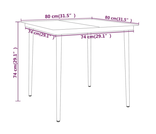 Juego de comedor para jardín 5 piezas negro