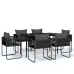 Juego de comedor de jardín 7 piezas negro