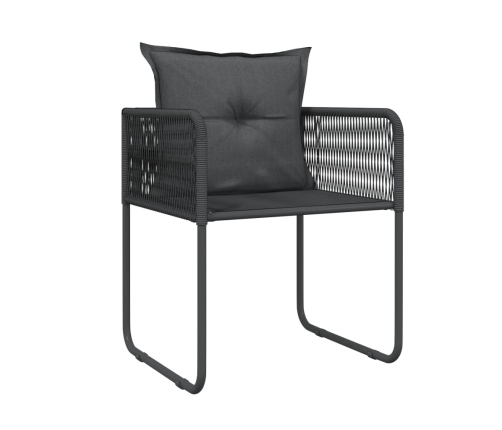 Juego de comedor de jardín 7 piezas negro