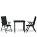 Juego de comedor de jardín 3 piezas negro