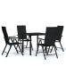 Juego de comedor de jardín 5 piezas negro
