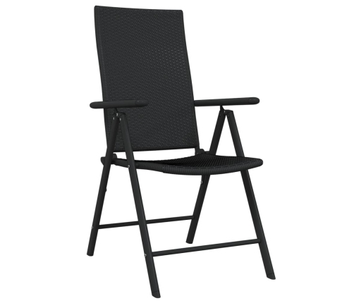 Juego de comedor para jardín 5 piezas negro