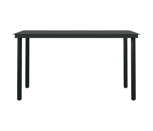 Juego de comedor para jardín 5 piezas negro