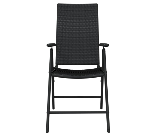 Juego de comedor para jardín 5 piezas negro