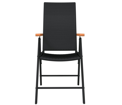 Juego de comedor para jardín 5 piezas negro