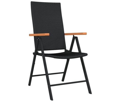 Juego de comedor para jardín 7 piezas negro