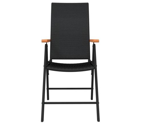Juego de comedor para jardín 7 piezas negro