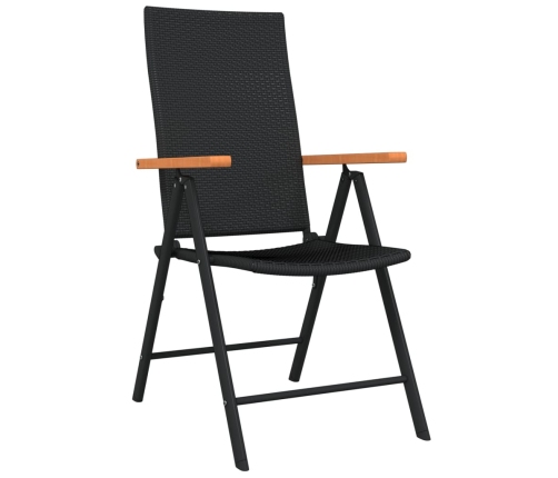 Juego de comedor para jardín 5 piezas negro