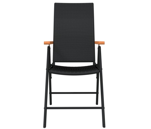 Juego de comedor para jardín 5 piezas negro